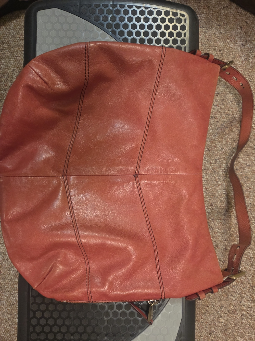 HOBO Rust Leather Shoulder Hobo Bag